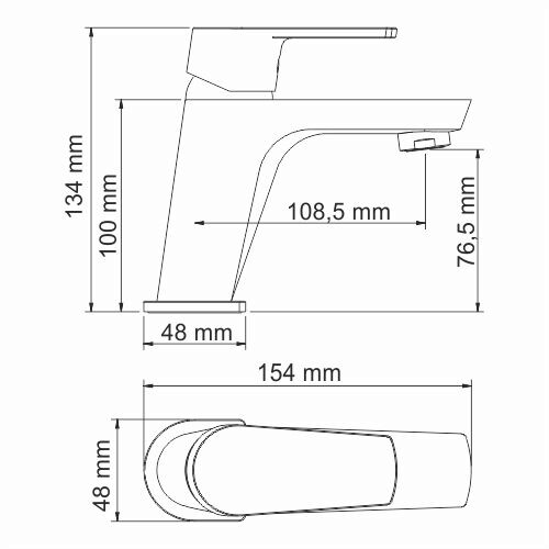 Смеситель д/умывальника "Dill" (6103) 35мм хром. WasserKraft  АКЦИЯ