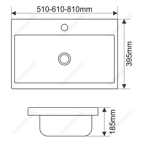 Умывальник фигурный 9393-60 (S60 Х) MELANA