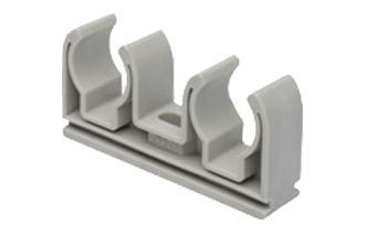 Зажим двойной 2х20 серый (1200) ФД-plast