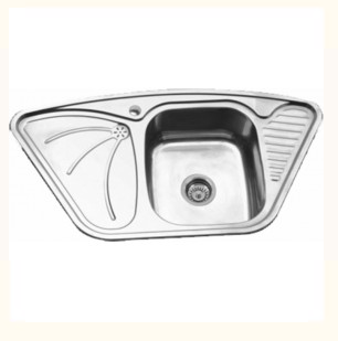 Мойка нерж врезная  MELANA 95х50А  (0,8х180 ) угловая 222А