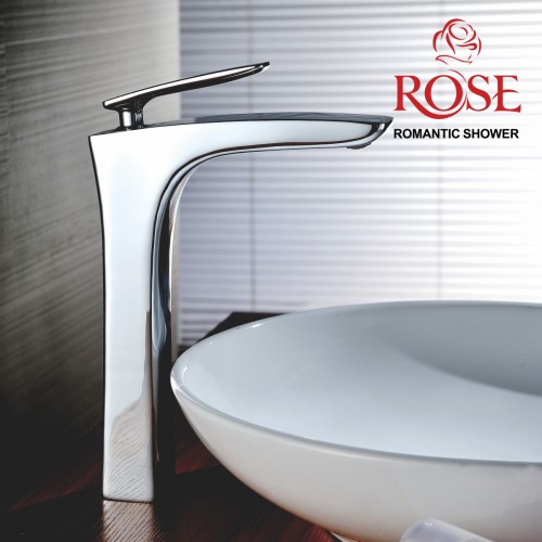 Смеситель д/раковины ROSE высокий хром R2711