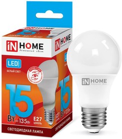 Лампа светодиодная LED-A60-VC 15Вт грушевидная 4000К нейтр. бел. E27 1430лм 230В IN HOME 530128