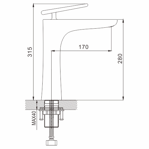 Смеситель д/раковины ROSE высокий белый/хром R1611F
