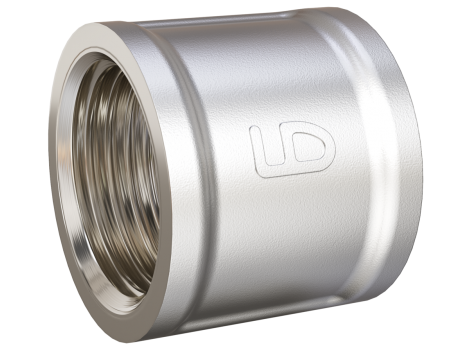 Муфта 3/4" г/г латунь никель LD (56шт)