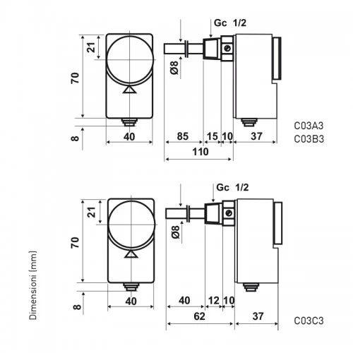 Термостат погружной, 10-90 С Fantini Cosmi (C03А3)
