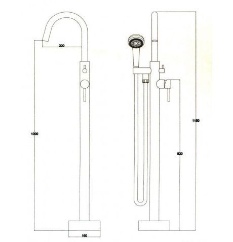 Смес д/ванны Kaiser Merkur напольный (26182)