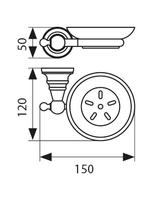 Держатель мыльницы(стекло) KH-2203 KAISER хром (латунь)