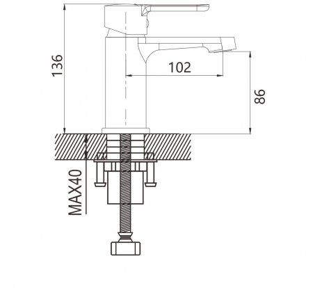 Смеситель д/раковины SHEVANIK черный S8101Н