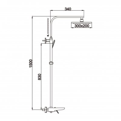 Душ. система ROSE белый/хром R1636F