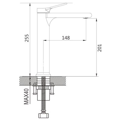 Смеситель д/раковины SHEVANIK черный высокий S8311H