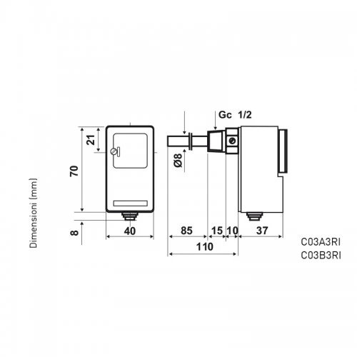 Термостат погружной, 10-90 С Fantini Cosmi (C03А3)