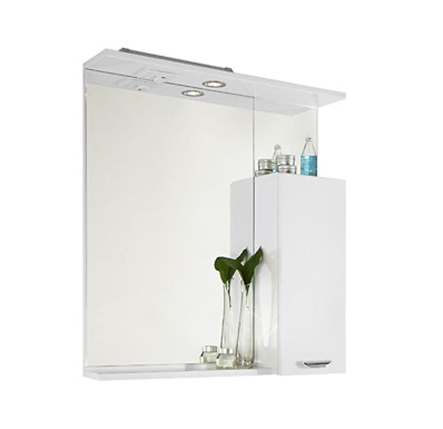 Зеркало-шкаф 75 "Марко-75" белое ПР (свет) пленка Водолей