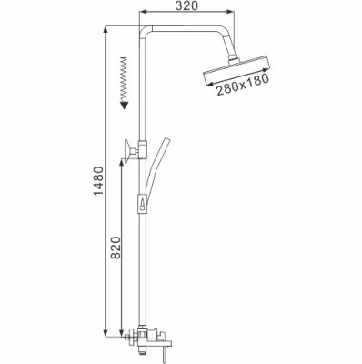 Душ. система ROSE белый/хром с изливом R1436F