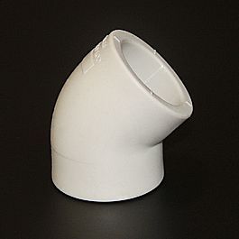 Колено 110*45 белый (1/4) ПРО АКВА (РА13524)