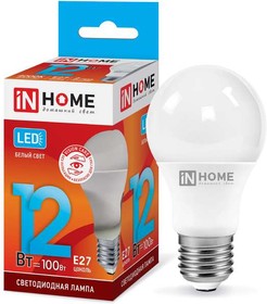 Лампа светодиодная LED-A60-VC 12Вт грушевидная 4000К нейтр. бел. E27 1140лм 230В IN HOME 530125