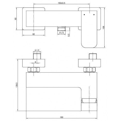 Смес д/душа Kaiser Zinger (35077) 