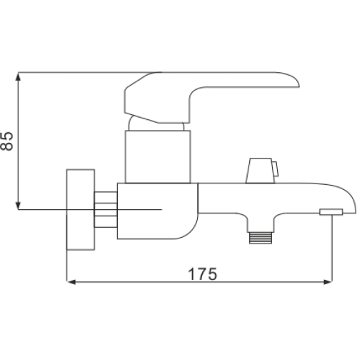 Смеситель д/ванны к/н  ROSE белый/хром R2102F