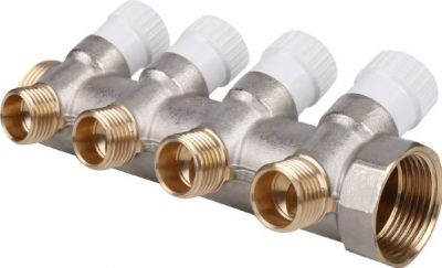 Коллектор распределительный  3/4", 4 отвода 1/2"  (SMB 6852 341204) STOUT