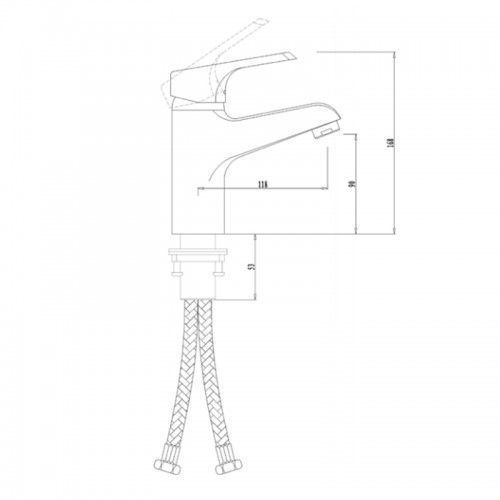Смес д/раковины Kaiser County с гайкой ф40 бок. (55311)