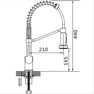Смеситель д/кухни SHEVANIK гибкий излив черный  S963H