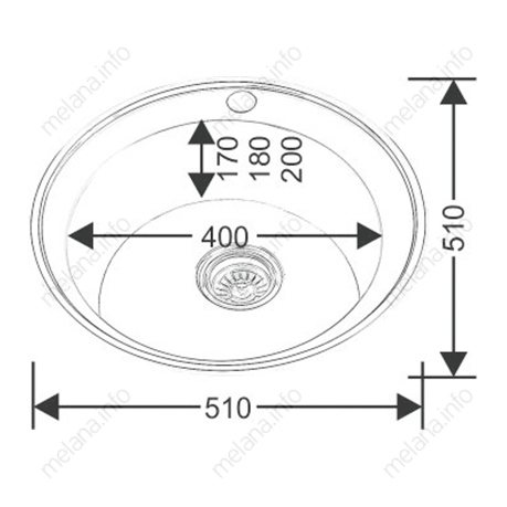 Мойка нерж врезная  MELANA D510 (0,8х180) (12) 101 декор