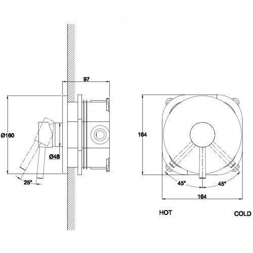 Смес скрытый Kaiser Merkur хром (26117) СКИДКА-25%