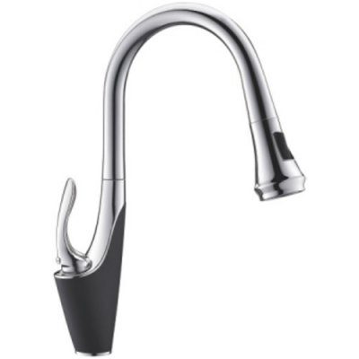 Смеситель д/кухни ROSE с вытяжным изливом черный R123H