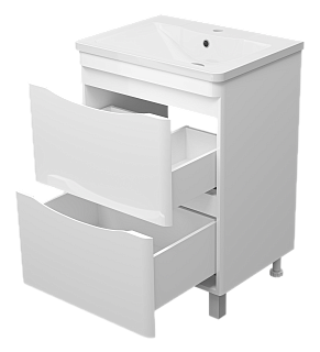 Комплект мебели 60 "Атлантик-60" напольная 2 ящ. глянцевая эмаль MISTY (ум.Аллегро-60)