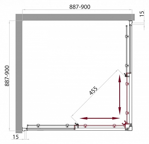 ДУШЕВОЙ УГОЛОК BELBAGNO UNO-A-2 90-C-Cr