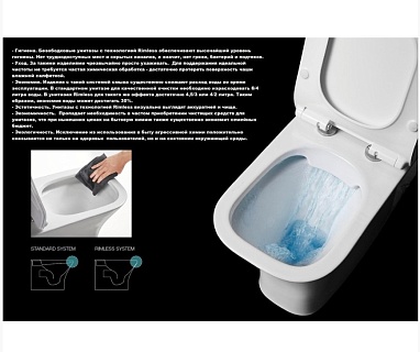 Унитаз подвесной Cerutti  SPA "SELLA Aria" безободковый сид.дюропл. м/лифт CT7183