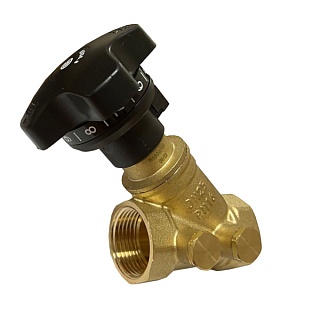 Клапан балансировочный ручной латунь Ду 32 G1 1/4" Ру16 Тмакс=120 оС ВР Kvs=12.5 м3/ч без ниппелей Benarmo (022-7563)