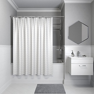 Штора для ванной комнаты, IDDIS, 200*180 см, полиэстер, Basic B34P218i11 (9562)