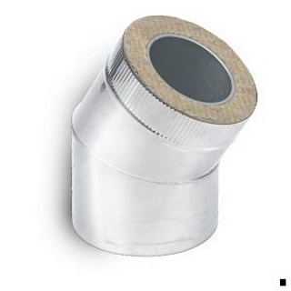 Сэндвич-отвод "Sferra" 45° нерж.0,8мм/оцинк. ф115х200