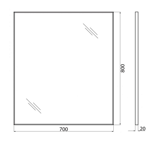 Зеркало 70 "BELBAGNO SPC-AL-700-800" в алюминиевой раме