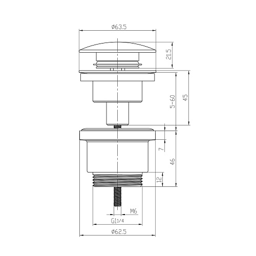 Донный клапан ХРОМ LEMARK LM8500C