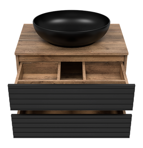 Тумба 70 "Dakota-70" подвесная черный кварц/дуб MISTY