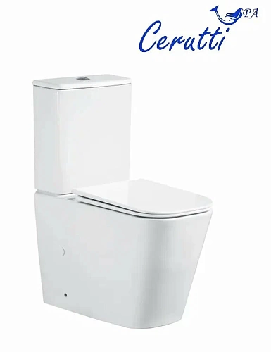 Унитаз-компакт Cerutti SPA "MANLIO Tornado" безободковый сид.дюропл. м/лифт CT10618