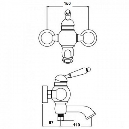 Смес д/ванны к/н Kaiser Stone ф35  (61222)