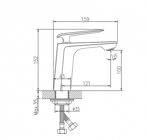 Смеситель д/раковины Haiba HB10548-7 черный/хром
