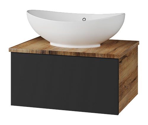 Тумба 60 "ИВА-60" подвесная графит/дуб MISTY