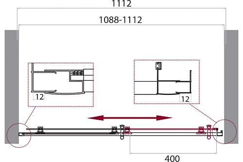 Дверь для душа BelBagno UNO-195-BF-1-110-С-Cr стекло прозрачное