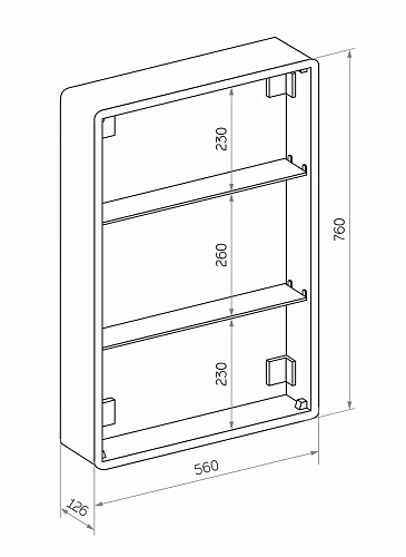 Зеркало-шкаф 60 "Эллиотт-60" Правый с розеткой, с LED подсветкой и сенсорным выключателем Континент