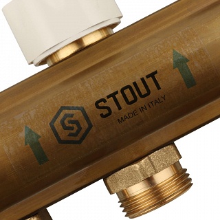 Коллектор 3-вых. латун. с расходомер. (SMB 0473 000003) STOUT