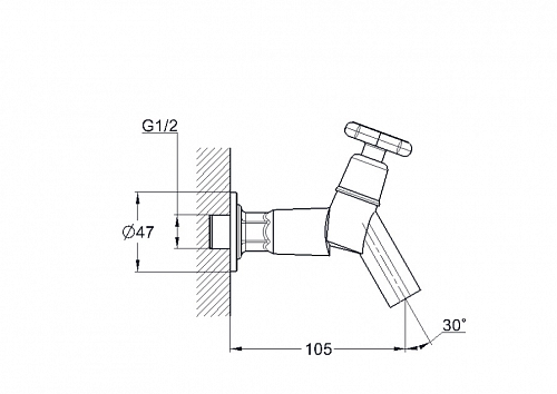 Смеситель МОНО настенный Solone (JIК22-A102-A) 