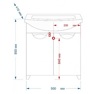 Комплект мебели 50 "Лаванда-50" напольная 2 дв. MISTY (ум.Уют-50)