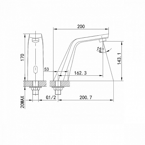 Смеситель для умывальника, сенсорный, 020, IDDIS, 020SBSNi86