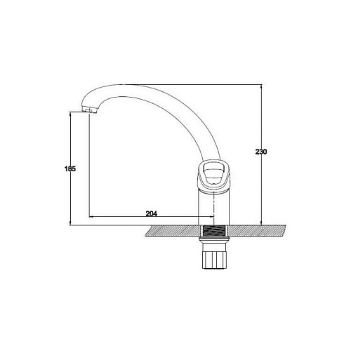 Смес д/кухни Kaiser City ф40 бок. серебро (21544 Silver)