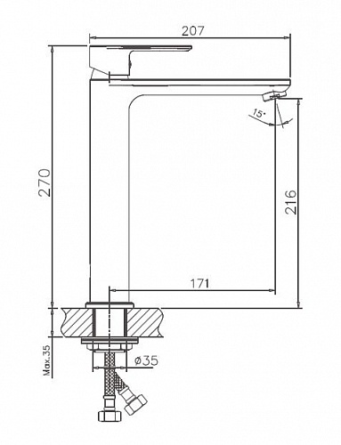 Смеситель д/раковины высокий Haiba HB11505-8 белый/хром
