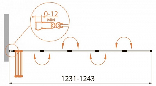 ШТОРКА НА ВАННУ CEZARES RELAX-V-5 120/140-C-Bi