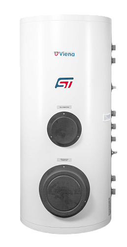 Бойлер Viena ST 200D (напольный, нерж. сталь 316, 2 змеевика 30+30Квт, фланец для прочистки)